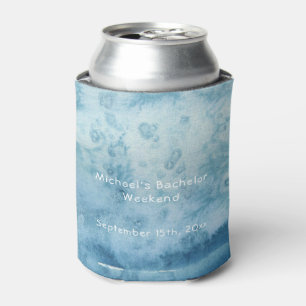 Underwater Ocean Bubbles Monogram Bachelor Weekend Can Cooler