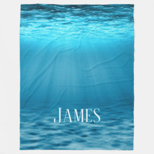Underwater Ocean Sunlight Fleece Blanket