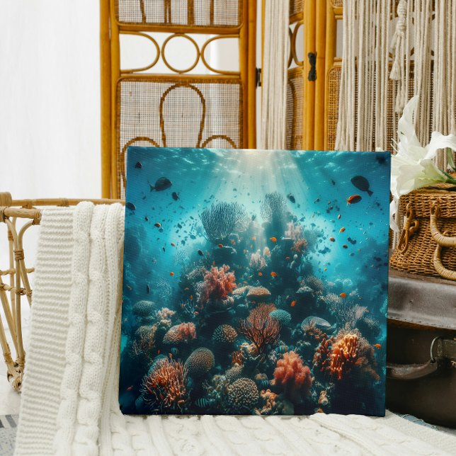 Underwater Paradise Vibrant Coral Reef & Sea Life Canvas Print (Creator Uploaded)