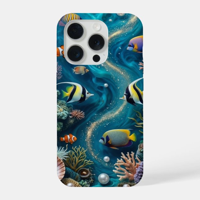 Underwater Pearl Reef iPhone 15 Pro Case – Ocean F (Back)