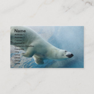 Underwater photo of a Polar Bear Business Card