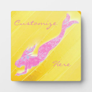 underwater pink mermaid diving plaque