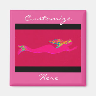 underwater pink mermaid magnet