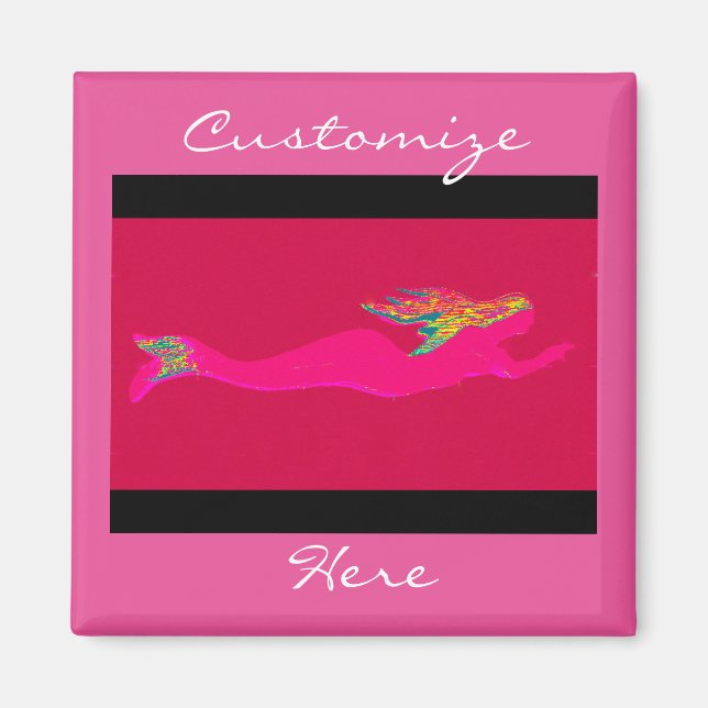 underwater pink mermaid magnet (Front)
