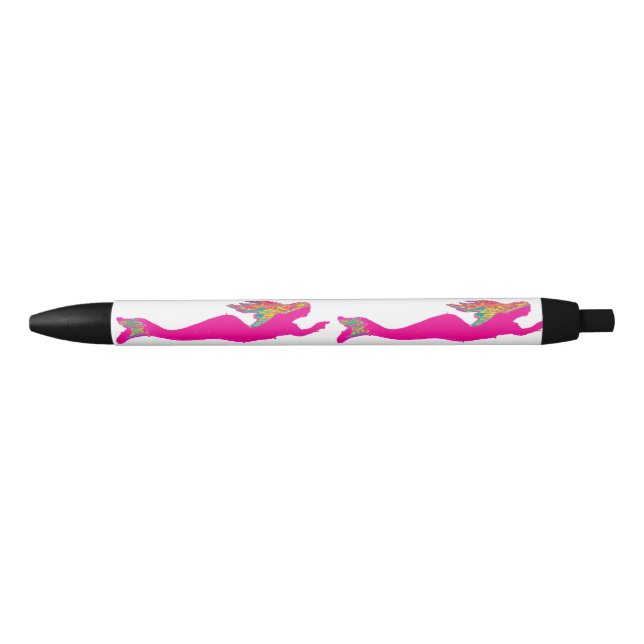 underwater pink mermaids black ink pen (Front)