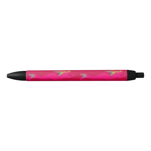 underwater pink mermaids red black ink pen (Front)