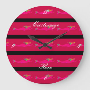 underwater pink mermaids swimming large clock