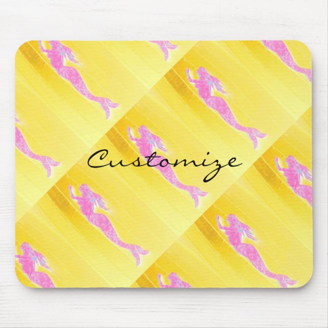 underwater pink mermaids swimming mouse mat (Front)