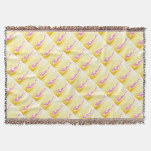 underwater pink mermaids swimming yellow throw blanket