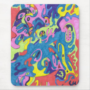 "Underwater Playground" Abstract Art Mouse Mat