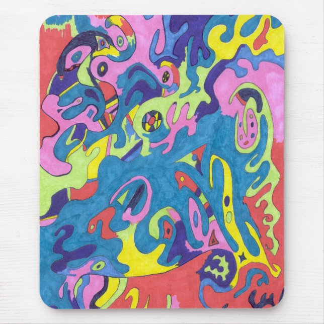 "Underwater Playground" Abstract Art Mouse Mat (Front)