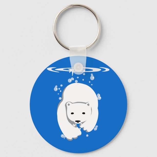 Underwater Polar Bear Key Ring (Front)
