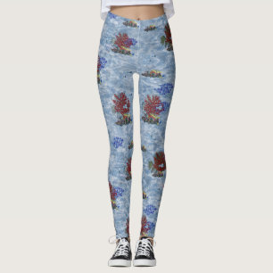 Underwater red and pink corals Repeat Print Leggings