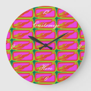 underwater red mermaid swimming large clock