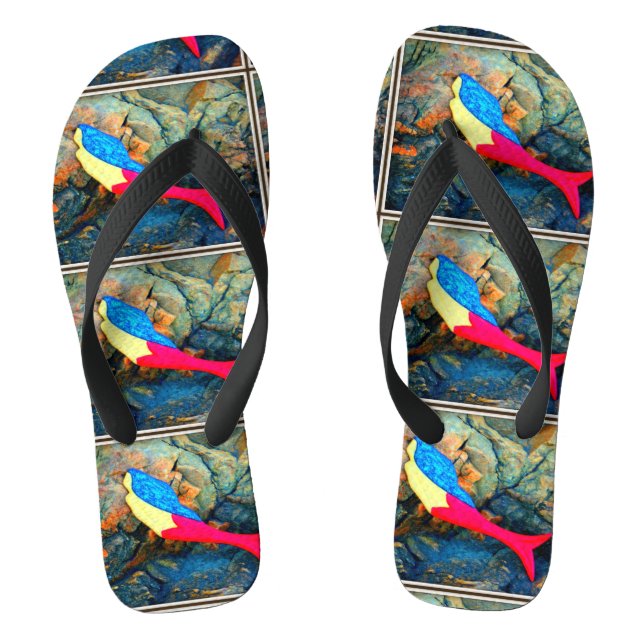 underwater red-tailed mermaids flip flops (Footbed)