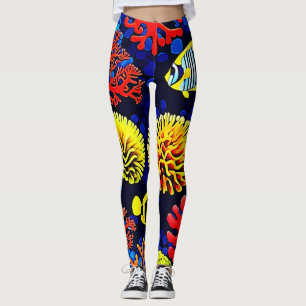 Underwater Reef Life Bright Design Leggings