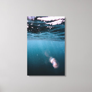 Underwater reflections and bubbles. canvas print