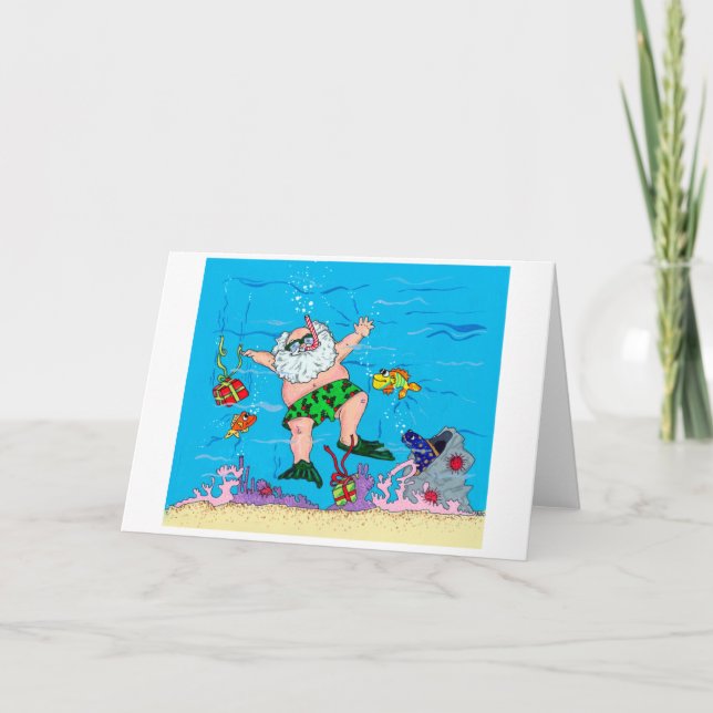 Underwater Santa Holiday Card (Front)