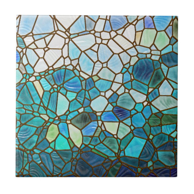 Underwater scene stained glass tile (Front)