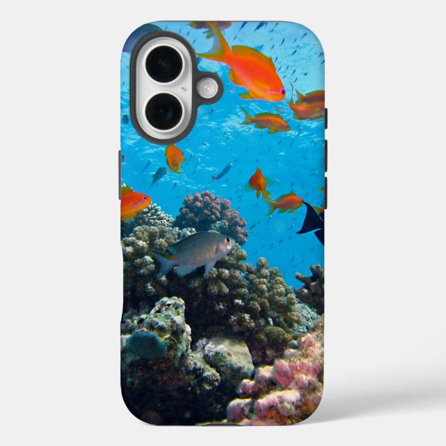 Underwater Scene Tropical Fish and Coral Case-Mate iPhone Case (Back)