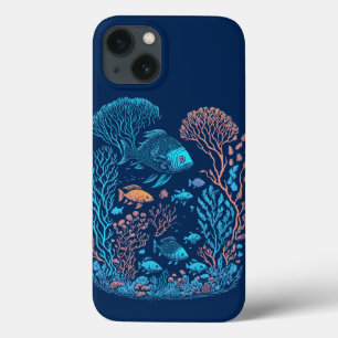 Underwater scenery colourful fishes and coral ree iPhone 13 case