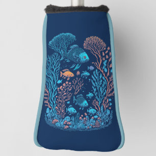 Underwater scenery colourful fishes and coral ree golf head cover
