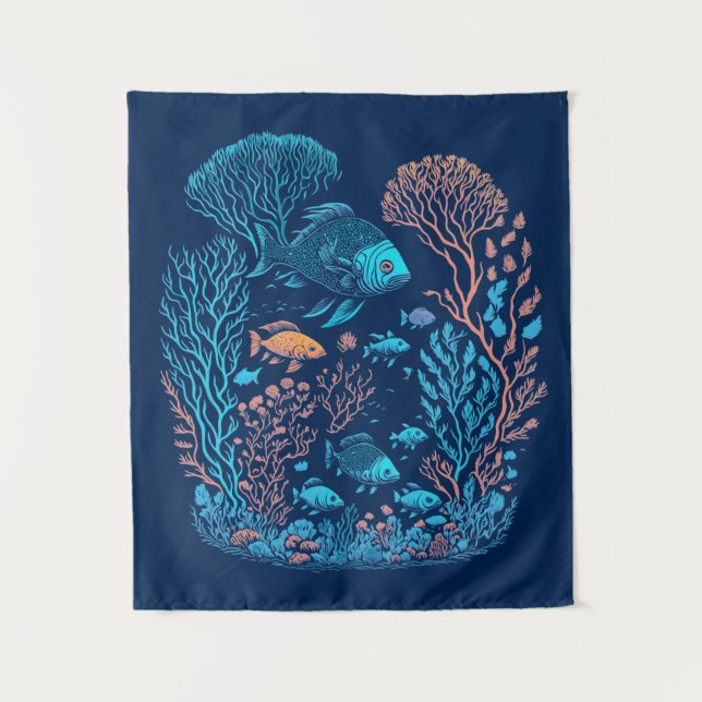 Underwater scenery  colourful fishes and coral ree tapestry (Front)