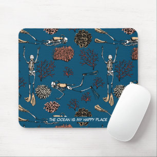 Underwater Scuba Diver The Ocean is my Happy Place Mouse Mat