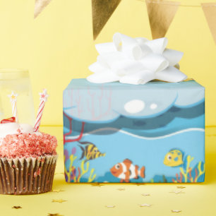 Underwater Sea Animals Sea Turtle Fish Sea Weed Wrapping Paper