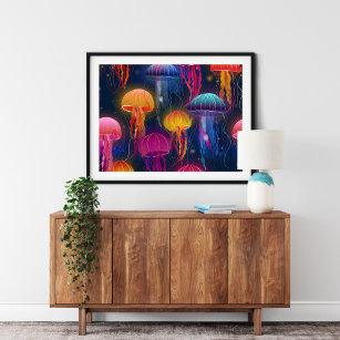 Underwater Sea Jelly Fish For Home   Canvas Print