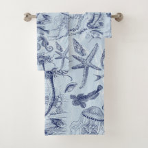 Underwater Sea Life - Cottagecore Coastal Pattern
