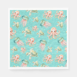 Underwater Sea Life Napkin