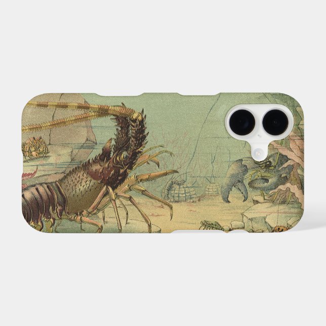 Underwater Sea Life Shrimp, Vintage Ocean Animals (Back (Horizontal))