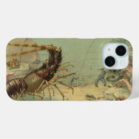 Underwater Sea Life Shrimp, Vintage Ocean Animals