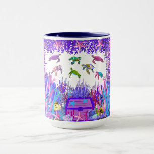Underwater Sea Turtle Friends Coffee Mug