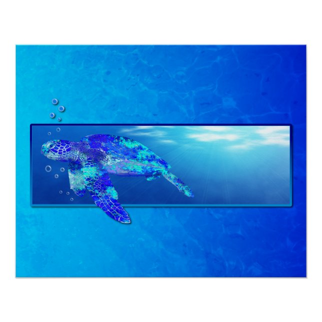 Underwater Sea Turtle Poster (Front)