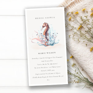 Underwater Seahorse Seaweed Bridal Shower Invite