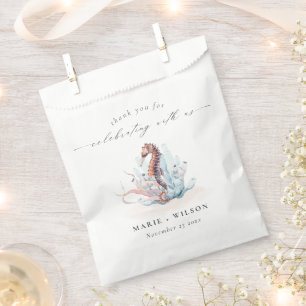 Underwater Seahorse Seaweed Coral Wedding Favour Bags
