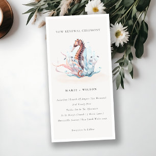 Underwater Seahorse Seaweed Vow Renewal Invite