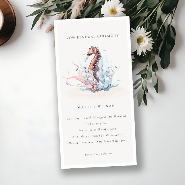 Underwater Seahorse Seaweed Vow Renewal Invite (Creator Uploaded)