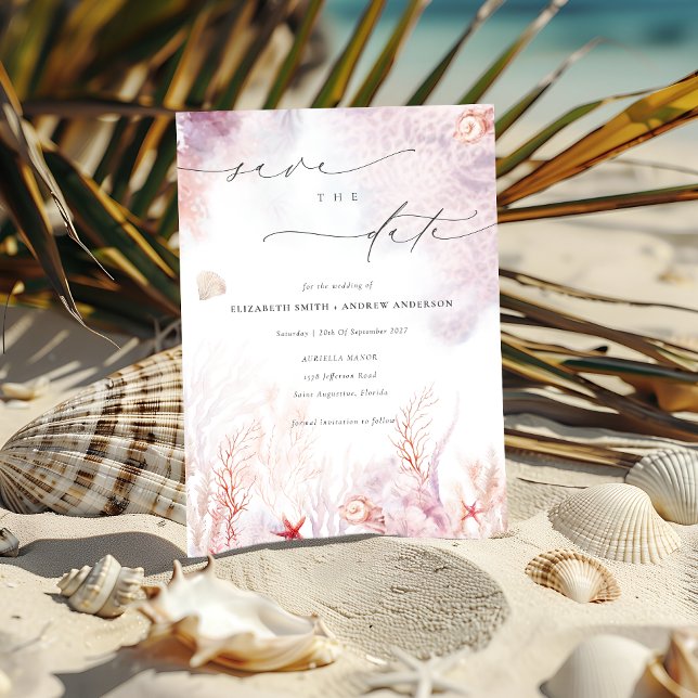 Underwater Seaweed | Seashell Save the Date Invitation (Creator Uploaded)