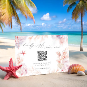 Underwater Seaweed Wedding QR Code RSVP Enclosure Card