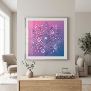 Underwater Shiny Elegant Luxurious Royal Mandala Poster
