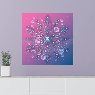 Underwater Shiny Elegant Luxurious Royal Mandala  Poster