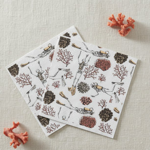 Underwater Skeleton Scuba Diving Paper Napkin