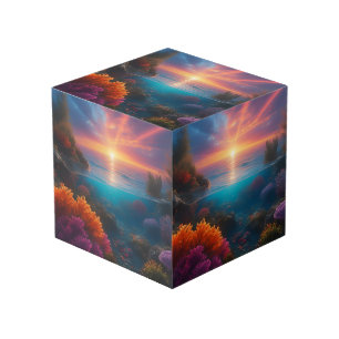 Underwater Sunset Landscape Cube