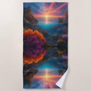 Underwater Sunset Tropical 1 Beach Towel