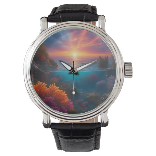 Underwater Sunset Tropical 1 Watch (Front)