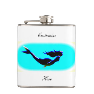 underwater swimming mermaid hip flask