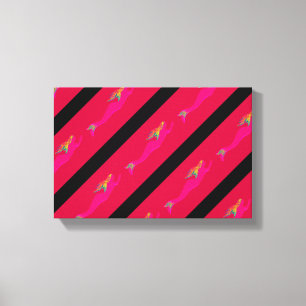 underwater swimming pink mermaid canvas print